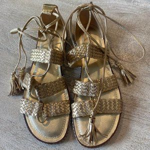 Michael Kors Gold Gladiator Sandals Size 8